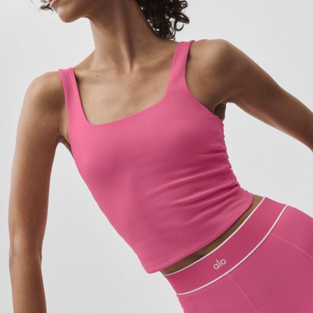 Alo Yoga Soft Sculpt Paradise Pink tank top size Large NWT